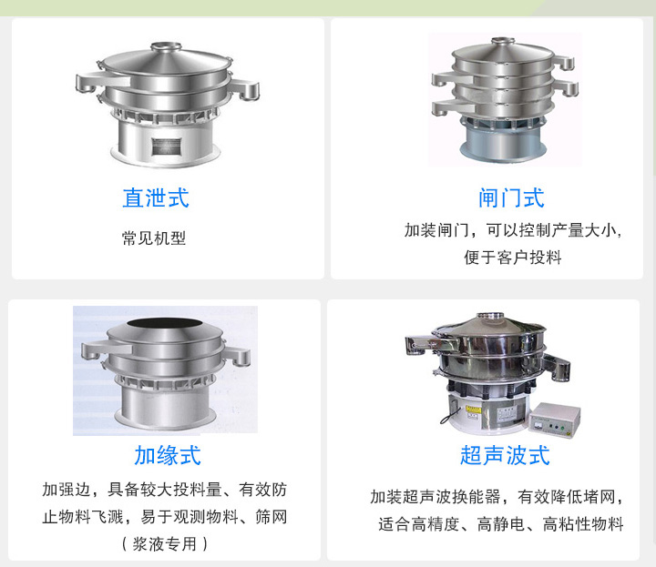 大漢旋振篩根據(jù)不同行業(yè)的要求分為直泄式、閘門式、加緣式、超聲波式等設(shè)計